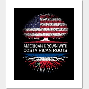 American Grown with Costa Rican Roots USA Flag Posters and Art